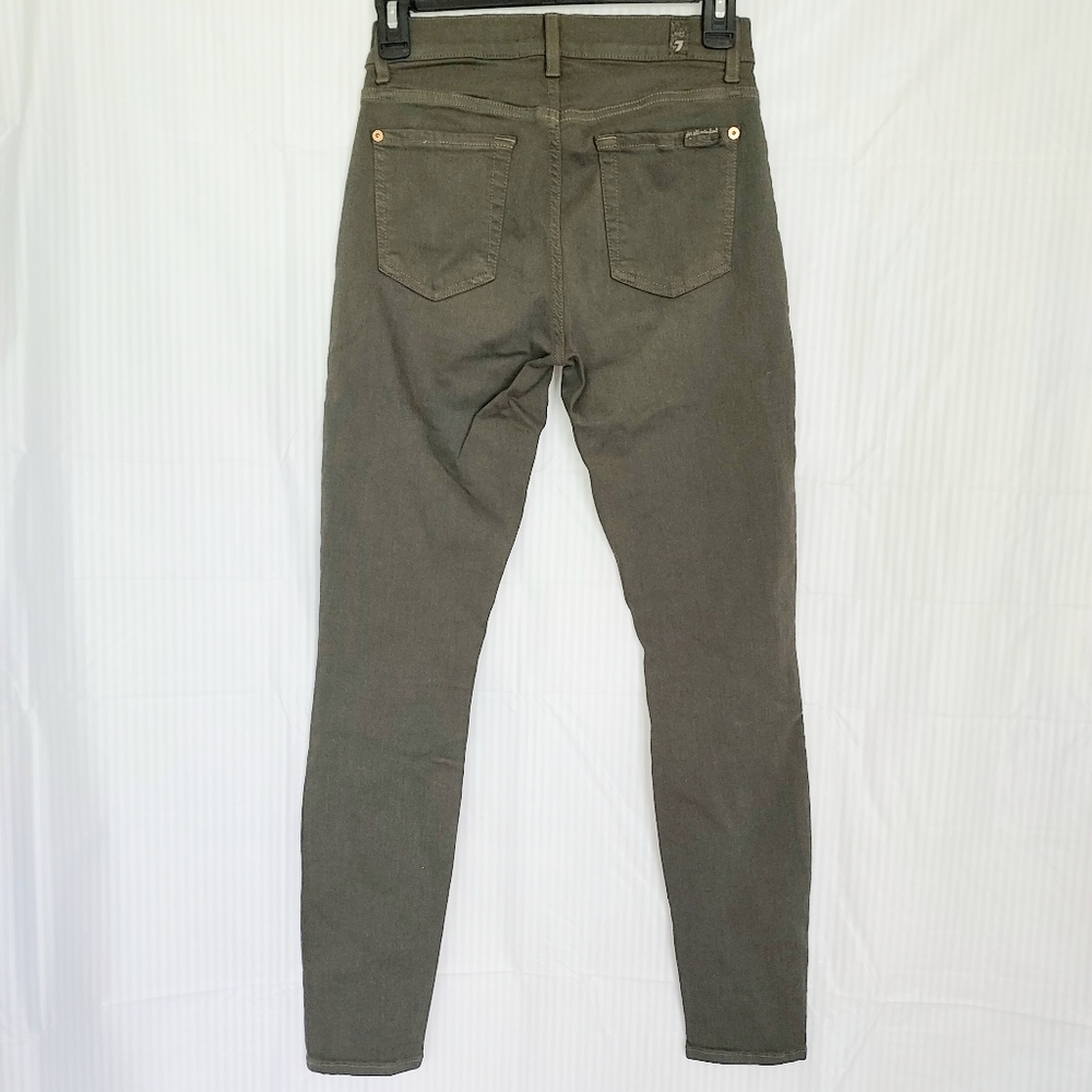 7 FOR ALL MANKIND SKINNY FIT JEANS ARMY GREEN - Picture 3 of 8
